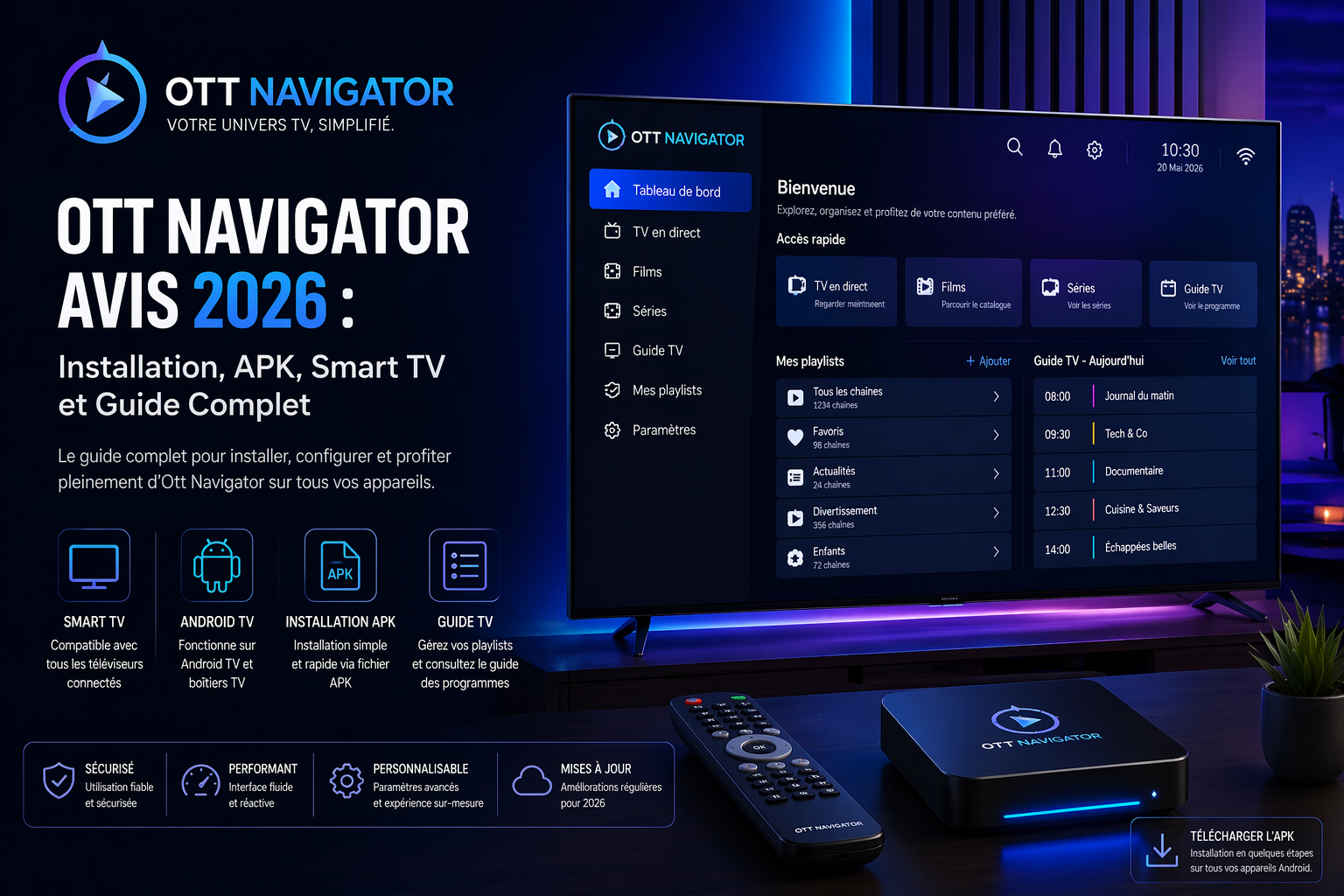 OTT Navigator Avis 2026 : Installation, APK, Smart TV et Guide Complet