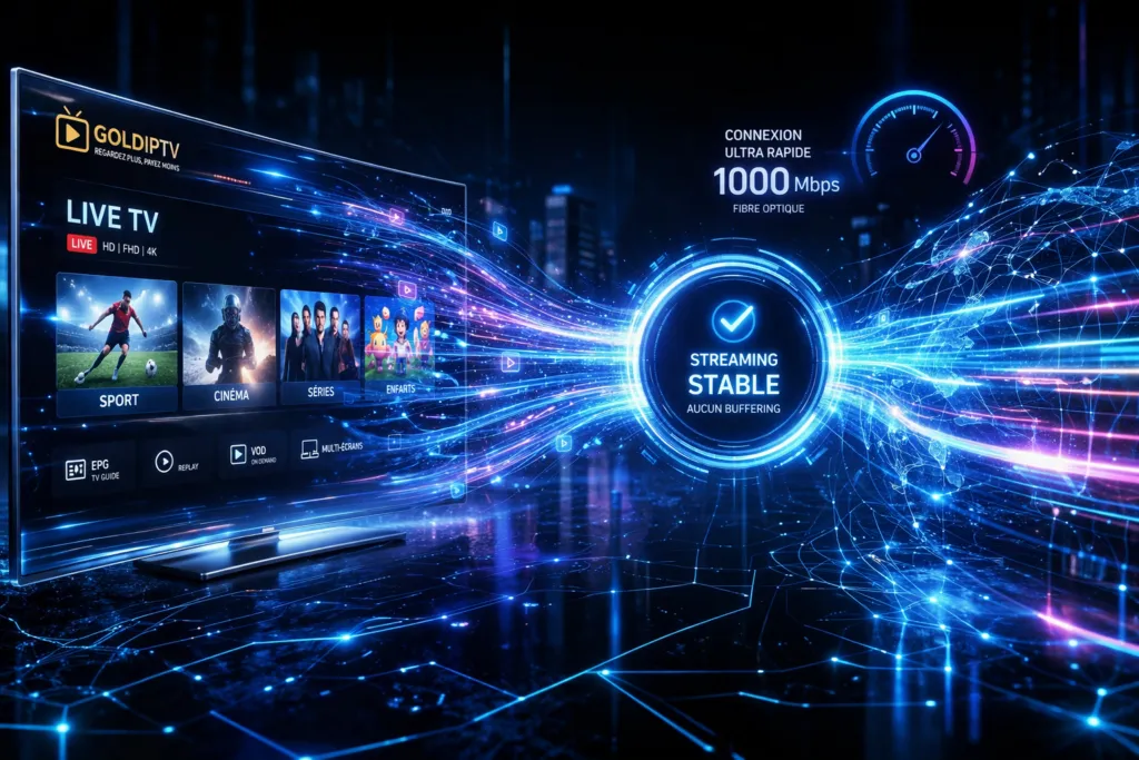 IPTV test
Streaming IPTV stable et rapide sans buffering dans un environnement numérique futuriste.
