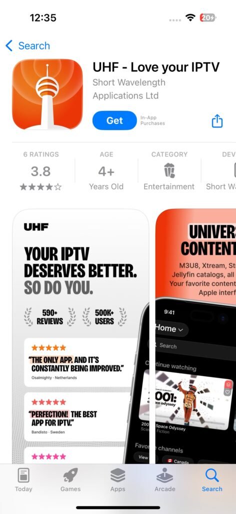 UHF IPTV IPHONE