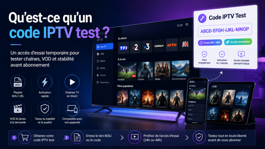 Qu’est-ce qu’un code IPTV test