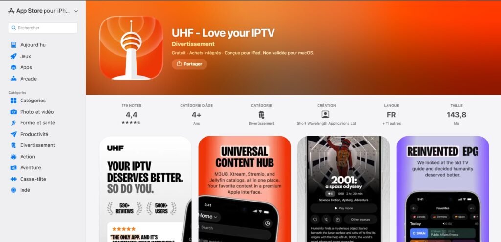 UHF IPTV APPLE TV