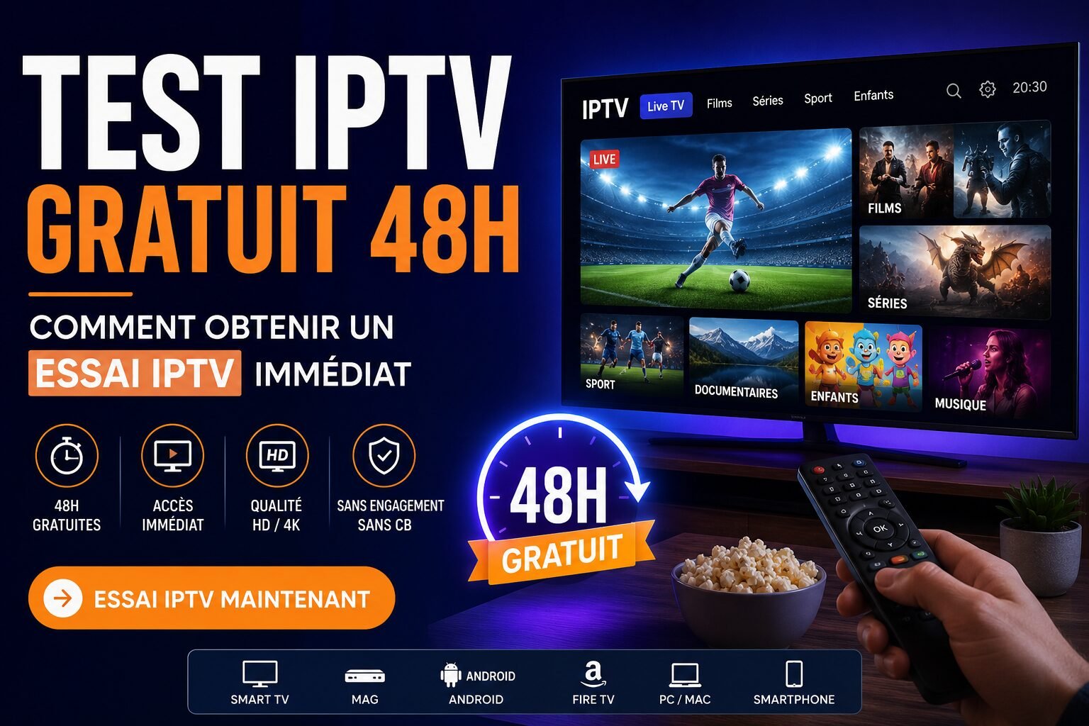 Test IPTV Gratuit 48H