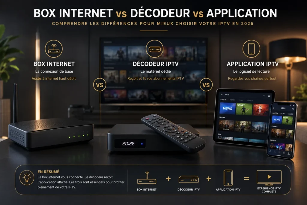 Différence entre box internet décodeur TV et application IPTV