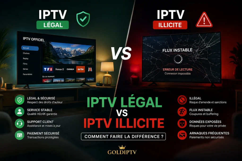 IPTV légal vs IPTV illicite